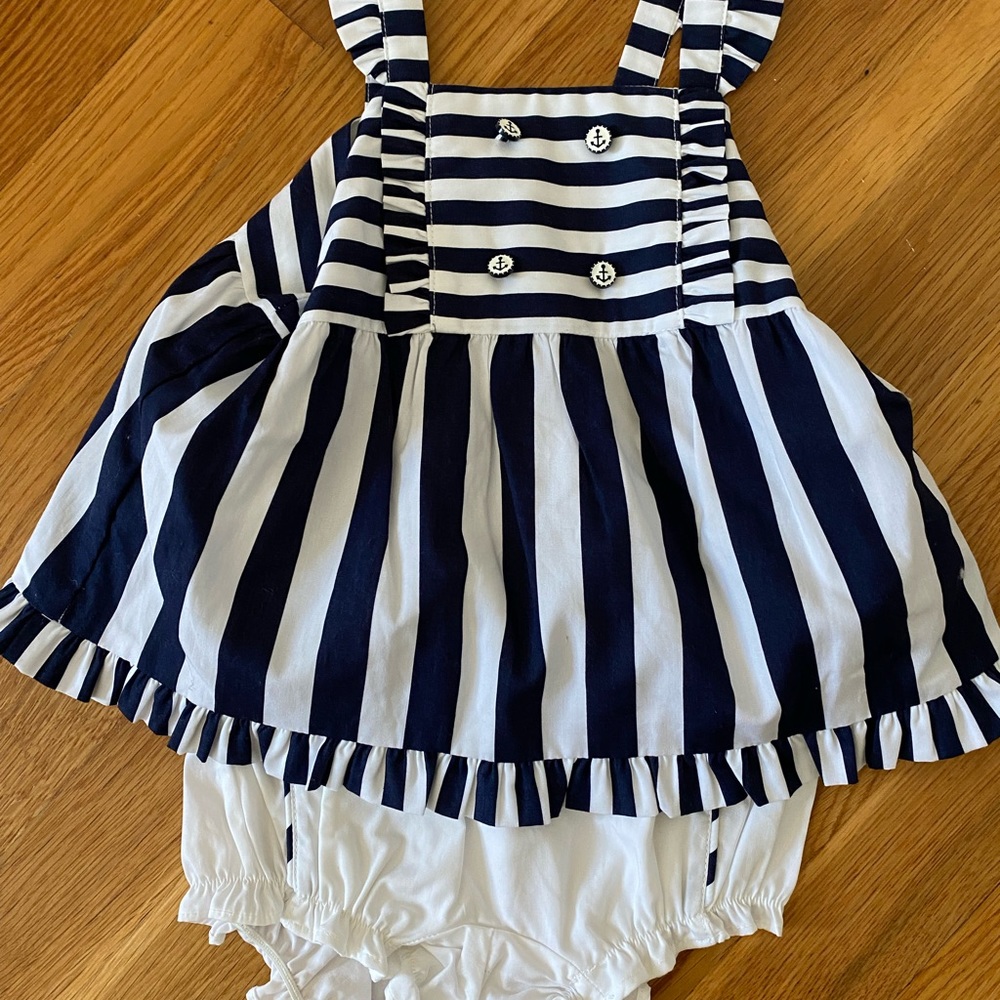 NWT Janie and Jack nautical romper set 12-18M